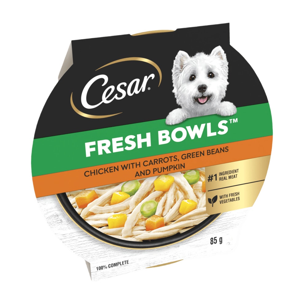 CESAR® Fresh Bowl Adult Dog with Chicken,Carrots,Beans,Pumpkin in Gravy 85g - 1
