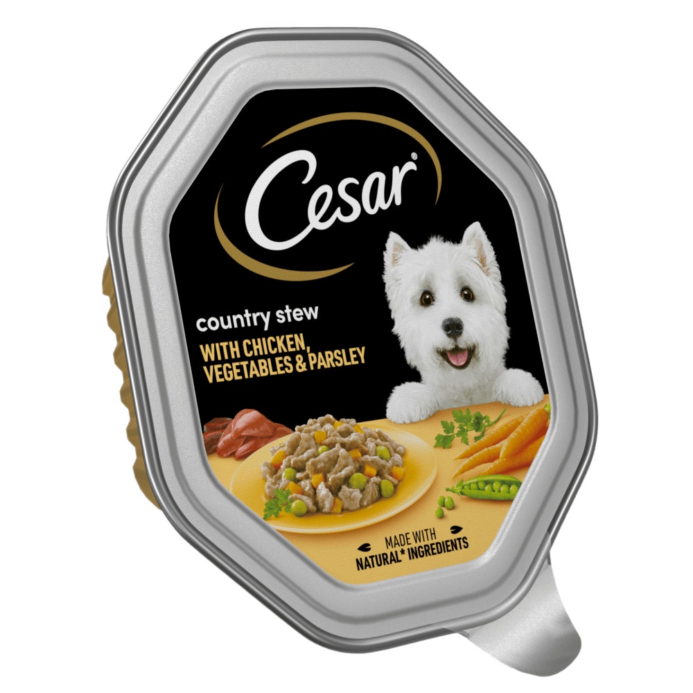 CESAR® Country Stew Adult Wet Dog Food Tray Chicken & Veg in Gravy 150g - 1